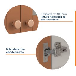 Aéreo 3 Portas 120cm com Portas de Vidro Arizona CabeCasa MadeiraMadeira - 3
