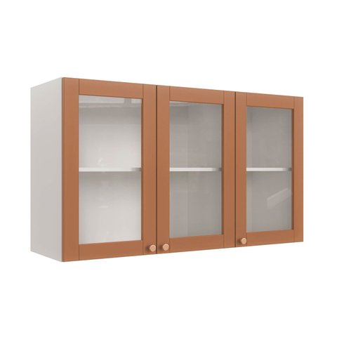 Aéreo Planejado 3 Portas 120cm com Portas de Vidro Arizona CabeCasa MadeiraOriginals
