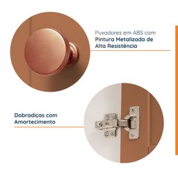 Armário Aéreo 2 Portas 135cm com Portas de Vidro Arizona CabeCasa MadeiraMadeira - 4