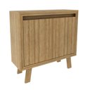 Ver imagem 4 de Balcão para Escritório 90cm com 2 Portas e 1 Prateleira ME4187 Marrom/Amendoa