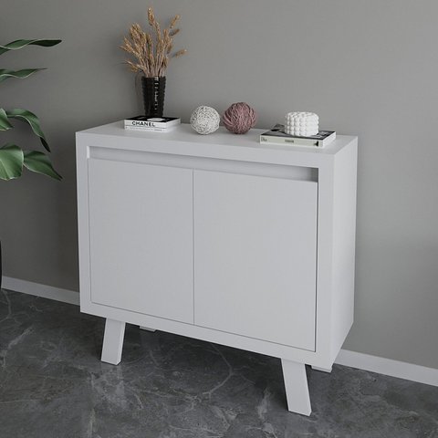 Balcão para Escritório 90cm com 2 Portas e 1 Prateleira ME4187 Branco