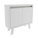 Ver imagem 4 de Balcão para Escritório 90cm com 2 Portas e 1 Prateleira ME4187 Branco