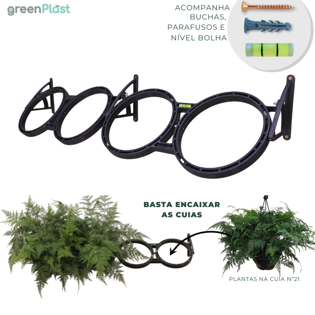 Kit 3 Módulo Greenplast para Jardim Vertical + 12 Cuias Nº 21 Greenup Design - 2