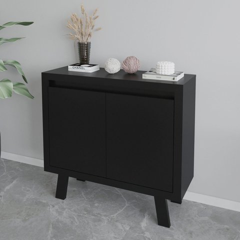 Balcão para Escritório 90cm com 2 Portas e 1 Prateleira ME4187 Preto