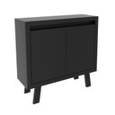 Ver imagem 4 de Balcão para Escritório 90cm com 2 Portas e 1 Prateleira ME4187 Preto
