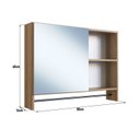 Ver imagem 4 de Armário Espelheira para Banheiro com 1 Porta 1 Toalheiro e Nichos