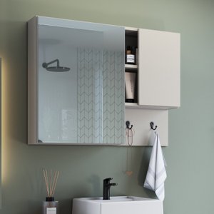 Armário Espelheira para Banheiro com 2 Portas e Nichos