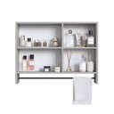 Ver imagem 2 de Armário Espelheira para Banheiro com 1 Porta 1 Toalheiro e Nichos Off White/Arenas