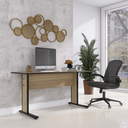 Ver imagem 1 de Mesa Madeira Secr X X m X 120 121cm Naturalle e Preto Marrom/Marromle