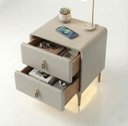 Ver imagem 4 de Mesa de Cabeceira Multifuncional Smart Deluxe: Carregador por Indução, Led Automático e Soft Close C