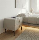 Ver imagem 3 de Mesa de Cabeceira Multifuncional Smart Deluxe: Carregador por Indução, Led Automático e Soft Close C