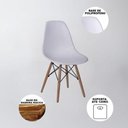 Ver mais imagens de Conjunto de Mesa de Jantar Eames Eiffel Redonda 100cm Tampo de Madeira com 5 Cadeiras - Branco