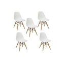 Ver imagem 4 de Conjunto de Mesa de Jantar Eames Eiffel Redonda 100cm Tampo de Madeira com 5 Cadeiras - Branco