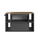 Ver imagem 7 de Gabinete de Banheiro Suspenso 80cm com 4 Nichos 1 Toalheiro 1 Porta 1 Gaveta BH8010 Preto/Mel/Grafite