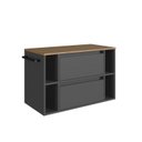 Ver imagem 2 de Gabinete de Banheiro Suspenso 80cm com 4 Nichos 1 Toalheiro 1 Porta 1 Gaveta BH8010 Preto/Mel/Grafite