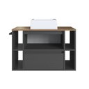 Ver imagem 6 de Gabinete de Banheiro Suspenso 80cm com 4 Nichos 1 Toalheiro 1 Porta 1 Gaveta BH8010 com Cuba Preto/Mel/Grafite