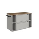 Ver imagem 2 de Gabinete de Banheiro Suspenso 80cm com 4 Nichos 1 Toalheiro 1 Porta 1 Gaveta BH8010 Bege/Mel/Arenas