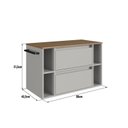 Ver imagem 3 de Gabinete de Banheiro Suspenso 80cm com 4 Nichos 1 Toalheiro 1 Porta 1 Gaveta BH8010 Bege/Mel/Arenas