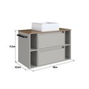 Ver imagem 3 de Gabinete de Banheiro Suspenso 80cm com 4 Nichos 1 Toalheiro 1 Porta 1 Gaveta BH8010 com Cuba Bege/Mel/Arenas