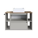 Ver imagem 7 de Gabinete de Banheiro Suspenso 80cm com 4 Nichos 1 Toalheiro 1 Porta 1 Gaveta BH8010 com Cuba Bege/Mel/Arenas