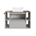 Ver imagem 6 de Gabinete de Banheiro Suspenso 80cm com 4 Nichos 1 Toalheiro 1 Porta 1 Gaveta Bh8010 com Cuba