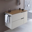 Ver imagem 1 de Gabinete de Banheiro Suspenso 80cm com 1 Toalheiro 2 Portas e 1 Gaveta Bh8020