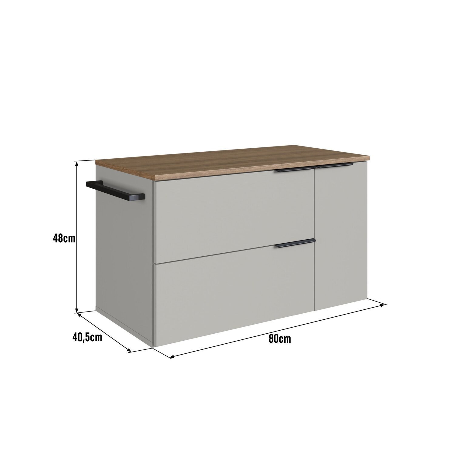 Gabinete de Banheiro Suspenso 80cm com 1 Toalheiro 2 Portas e 1 Gaveta Bh8020 - 4