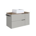 Ver imagem 2 de Gabinete de Banheiro Suspenso 80cm com 1 Toalheiro 2 Portas e 1 Gaveta BH8020 com Cuba Bege/Mel/Arenas
