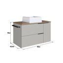 Ver imagem 3 de Gabinete de Banheiro Suspenso 80cm com 1 Toalheiro 2 Portas e 1 Gaveta BH8020 com Cuba Bege/Mel/Arenas