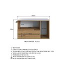 Ver imagem 4 de Gabinete de Banheiro Suspenso 80cm com 1 Toalheiro 2 Portas e 1 Gaveta BH8020 Marrom/Mel/Branco