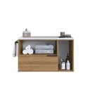 Ver imagem 6 de Gabinete de Banheiro Suspenso 80cm com 1 Toalheiro 2 Portas e 1 Gaveta BH8020 Marrom/Mel/Branco