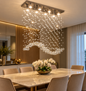 Ver imagem 1 de Lustre Plafon de Teto para Sala de Janta Estar Retangular:70