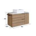 Ver imagem 4 de Gabinete de Banheiro Suspenso 80cm com 1 Toalheiro 2 Portas e 1 Gaveta BH8020 com Cuba Marrom/Mel/Branco