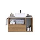 Ver imagem 5 de Gabinete de Banheiro Suspenso 80cm com 1 Toalheiro 2 Portas e 1 Gaveta BH8020 com Cuba Marrom/Mel/Branco