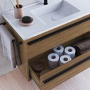 Ver imagem 2 de Gabinete de Banheiro Suspenso 80cm com 1 Toalheiro 1 Porta 1 Gaveta Bh8030 com Lavatorio