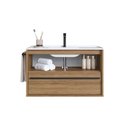 Ver imagem 6 de Gabinete de Banheiro Suspenso 80cm com 1 Toalheiro 1 Porta 1 Gaveta BH8030 com Lavatorio Marrom/Mel