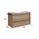 Ver imagem 3 de Gabinete de Banheiro Suspenso 80cm com 1 Toalheiro 1 Porta 1 Gaveta BH8030 com Lavatorio Marrom/Mel