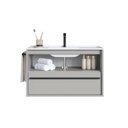 Ver imagem 5 de Gabinete de Banheiro Suspenso 80cm com 1 Toalheiro 1 Porta e 1gaveta com Lavatório