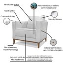 Ver imagem 4 de Kit Poltrona e Sofá 2 Lugares 1,70m Pés Castanho Cinza