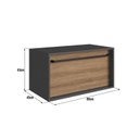 Ver imagem 4 de Gabinete de Banheiro Suspenso 80cm com 1 Gavetão Puxador Toalheiro Preto/Mel/Grafite