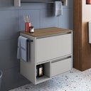 Ver imagem 1 de Gabinete de Banheiro Suspenso 60cm com 1 Nicho 1 Toalheiro 1 Porta e 1 Gaveta