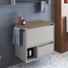 Gabinete de Banheiro Suspenso 60cm com 1 Nicho 1 Toalheiro 1 Porta e 1 Gaveta - 1