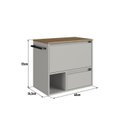 Ver imagem 3 de Gabinete de Banheiro Suspenso 60cm com 1 Nicho 1 Toalheiro 1 Porta e 1 Gaveta Bege/Mel/Arenas