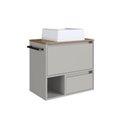 Ver imagem 3 de Gabinete de Banheiro Suspenso 60cm com 1 Nicho 1 Toalheiro 1 Porta e 1 Gaveta com Cuba