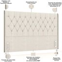 Ver imagem 7 de Cabeceira Cama Box King 195cm Estofada Frizza P05 Linho Creme