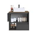 Ver imagem 2 de Gabinete de Banheiro Suspenso 60cm com 1 Nicho 1 Toalheiro 1 Porta e 1 Gaveta com Cuba