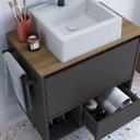 Ver imagem 5 de Gabinete de Banheiro Suspenso 60cm com 1 Nicho 1 Toalheiro 1 Porta e 1 Gaveta com Cuba