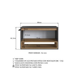 Gabinete de Banheiro Suspenso 80cm com 1 Nicho 1 Toalheiro 1 Porta - 7