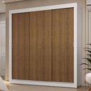 Ver imagem 1 de Guarda-roupa Casal 3 Portas de Correr Branco/rustic Sublime Madesa