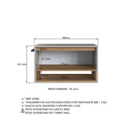 Gabinete de Banheiro Suspenso 80cm com 1 Nicho 1 Toalheiro 1 Porta - 7